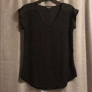 Express V Neck Silk Tee SZ S
